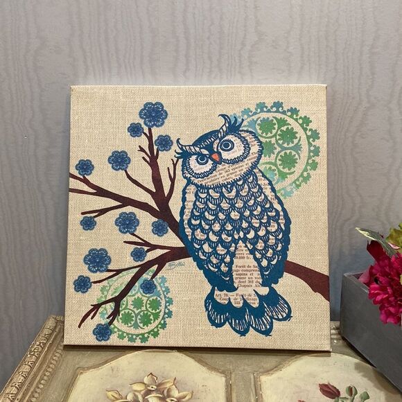 Retro 70s Vibe Bella Dos Santos Cute & Crafty Owl Canvas Art Picture 2012 - Picture 2 of 16